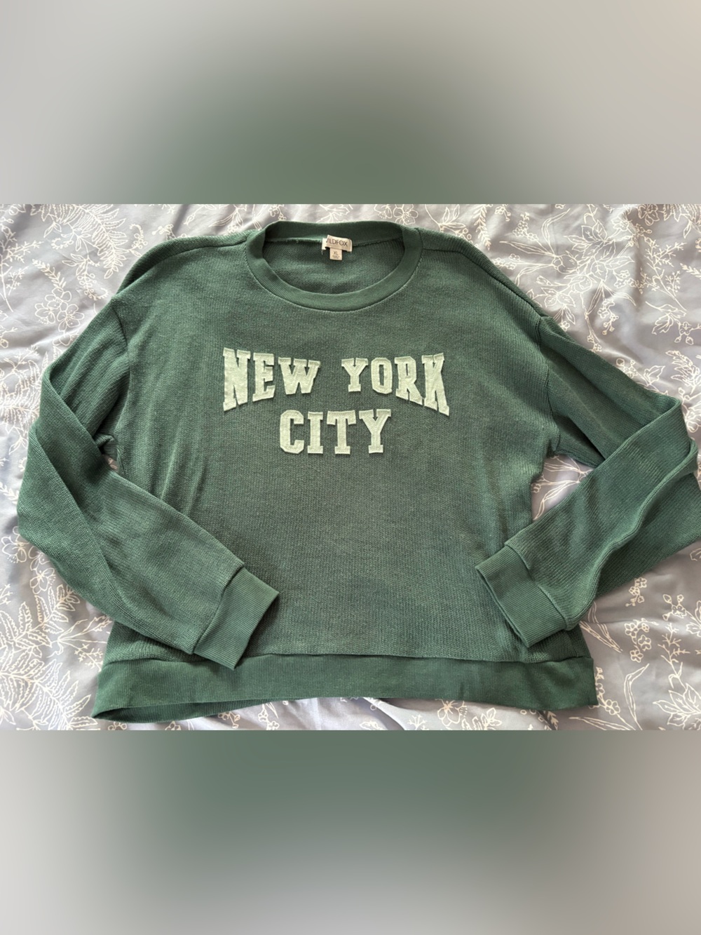 Wildfox Forest Green 'New York City' Crewneck Sweater
